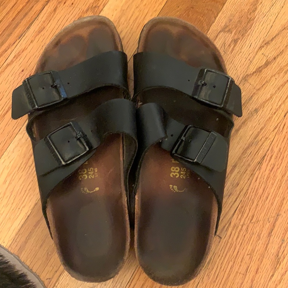 Black Birkenstock Sandals - Worn. Size 38